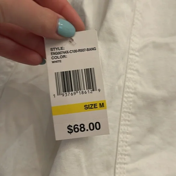 NWT Kensie Lightweight Zip Up White Utility Jacket Medium - Picture 7 of 11